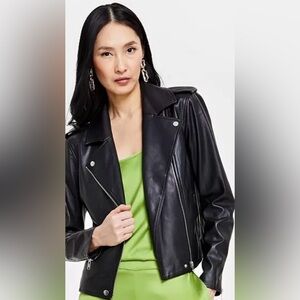 I.N.C. International Concepts Women’s Faux-Leather Moto Jacket
